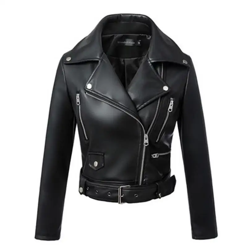 England zipper beading pu leather jackets female great quality was leather jackets Кожаная одежда with belt wq2129 wholesale