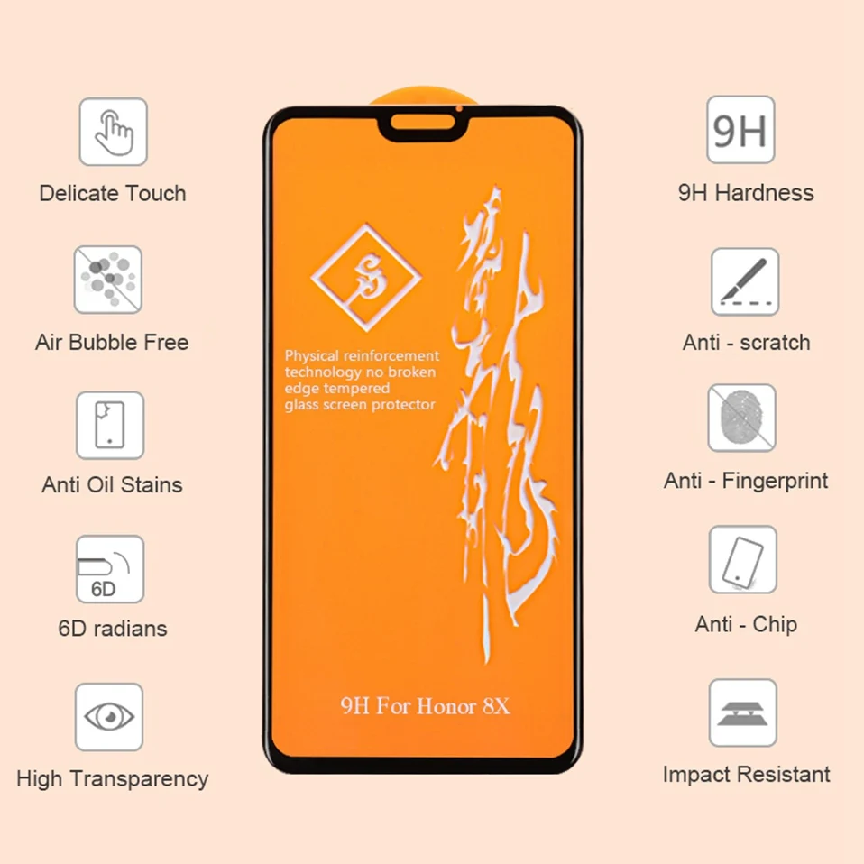 6D Protective Glass For Huawei P Smart 2019 Nova 4 3 3i 5D Tempered Glass For Huawei P20 Pro Mate 20 Honor 10 9 Lite 7X 8X 8A 8C (1)