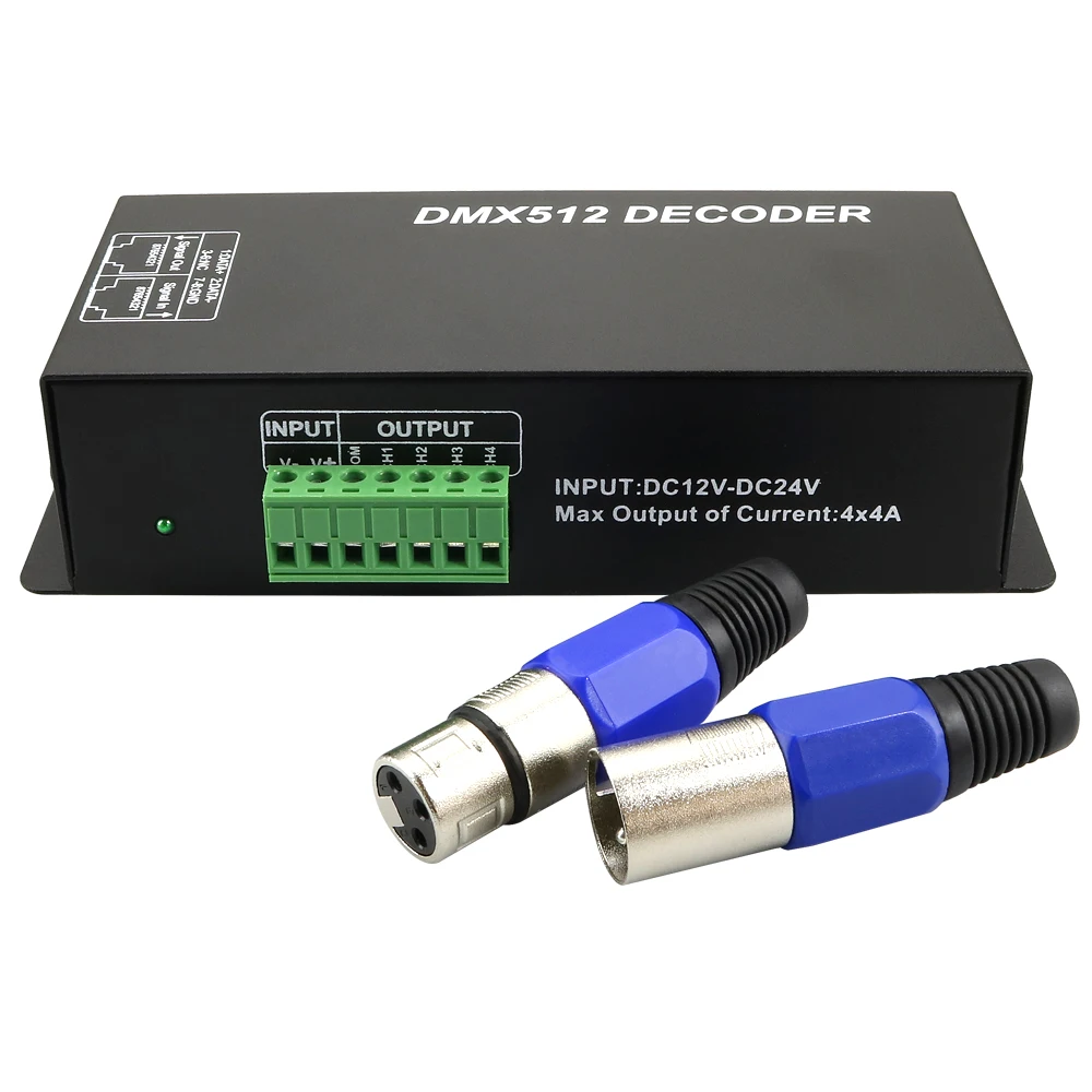 4Channel DMX 512 Decoder Controller with Digital Display DC12-24V 4A/CH RGB led Tape Strip Light Dimmer | Лампы и освещение