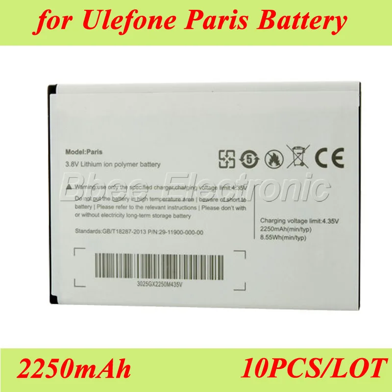 imágenes para 10 UNIDS/LOTE 2250 mAh Para Ulefone Paris/Paris X Batería Batería Batería Akku Acumulador PIL imágenes para 10 UNIDS/LOTE 2250 mAh Para Ulefone Paris/Paris X Batería Batería Batería Akku Acumulador PIL