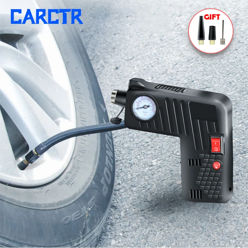 

Multi-Function Portable Tire Inflator DC12V 80W Air Compressor Tire Pressure Gauge Essential for Self-driving Travel YX-301