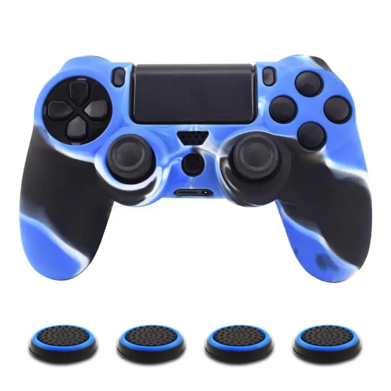 Мягкий силиконовый резиновый чехол для Dualshock 4 PS4 DS4 playstation 4 Pro тонкий контроллер кожи+ 4 ручки для большого пальца