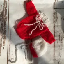 Последняя мода новорожденных комбинезон вязаный из мохера новорожденного шляпу и Брюки для девочек ручной работы новорожденный капот Опора Детские наряд для фотосессий новорожденных Комбинезоны для девочек