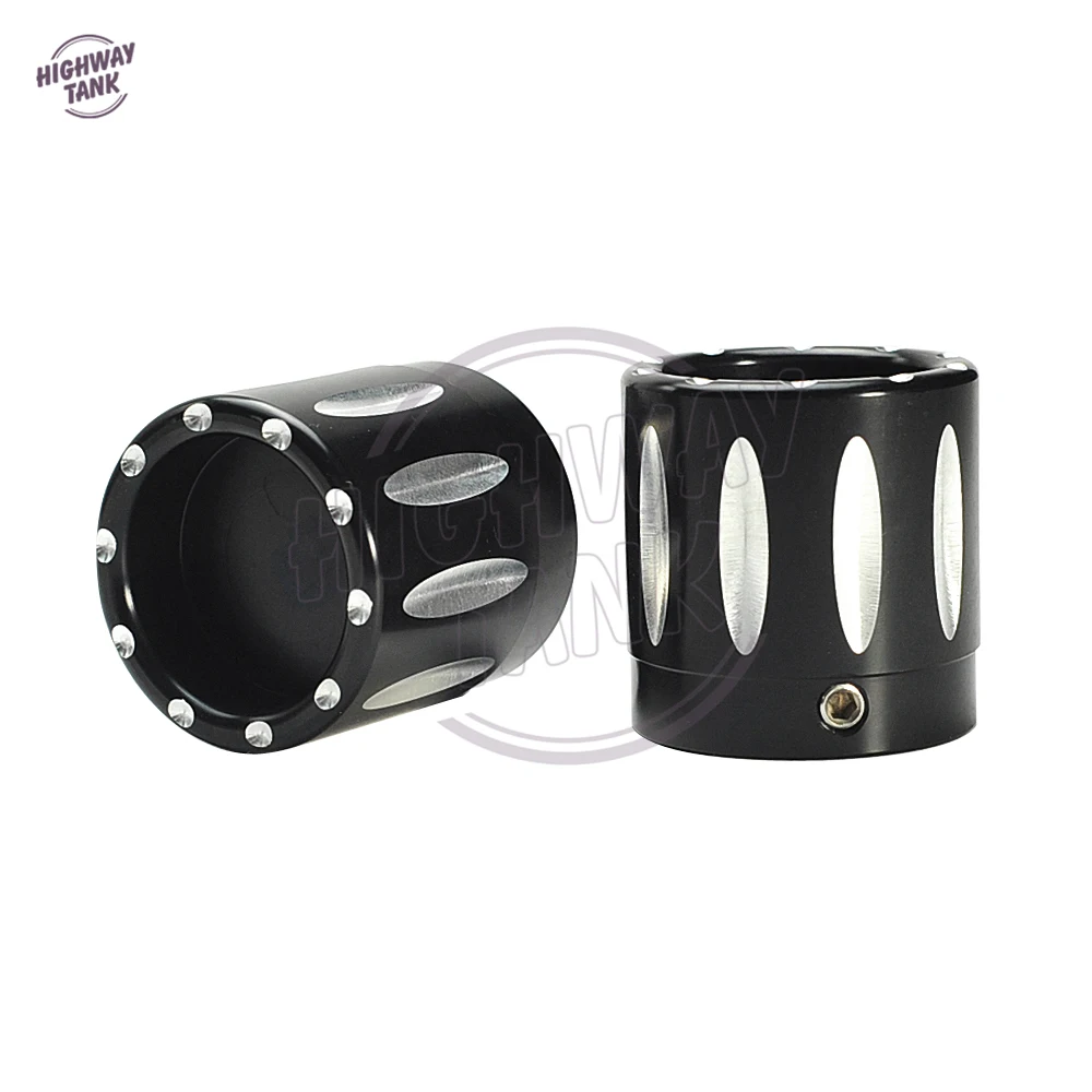 Pair Front Axle Cap Nut Covers For Harley Street Glide Road King Softail Dyna FL