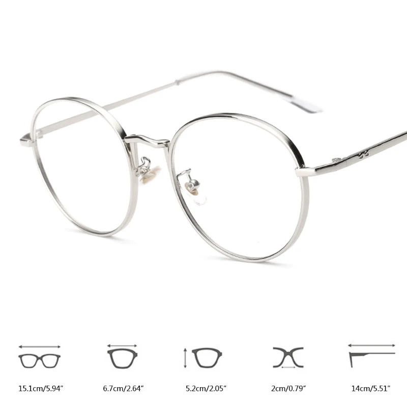 Винтаж Овальный металлический прозрачные линзы очки для женщин мужчин художественный рамки плотная Новый