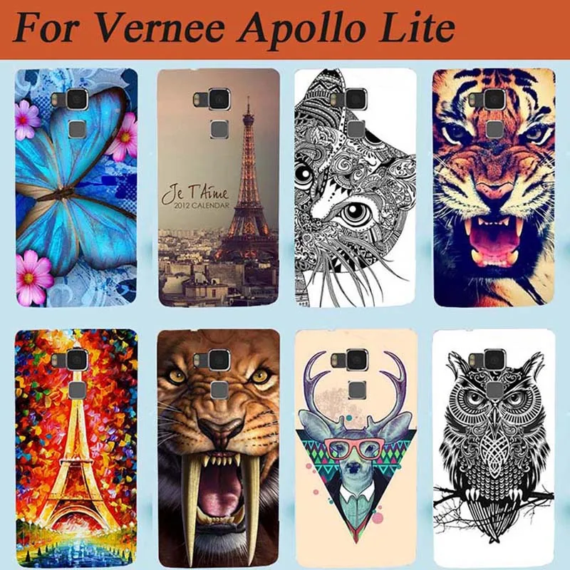 

Fashion Patterns painted beautiful flowers animals and Towers DIY Colored Case phone Cover For Vernee Apollo Lite Case