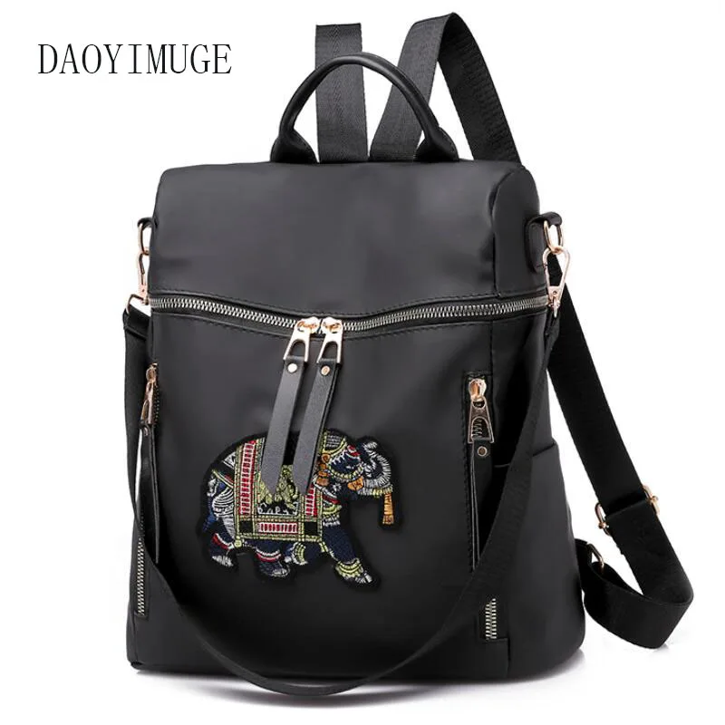 Oxford cloth backpack large capacity Oxford backpack with headphone