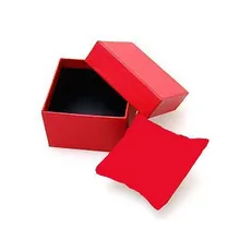 Элегантный чистый цвет бумажная подарочная упаковка чехол для шкатулка для драгоценностей красный или черный 2 цвета