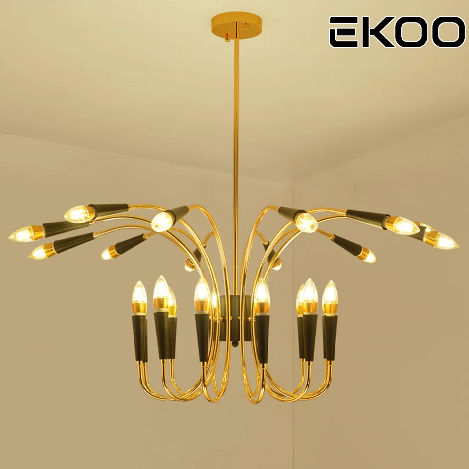 EKOO 24 Lights American minimalist E12/14 LED Modern Chandelier For Living Room living room dining bedroom | Лампы и освещение