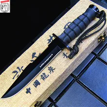 Эверрич) черный 440 стальной тактический нож охотничий прямой нож 58HRC Походный нож для выживания+ нейлоновая оболочка