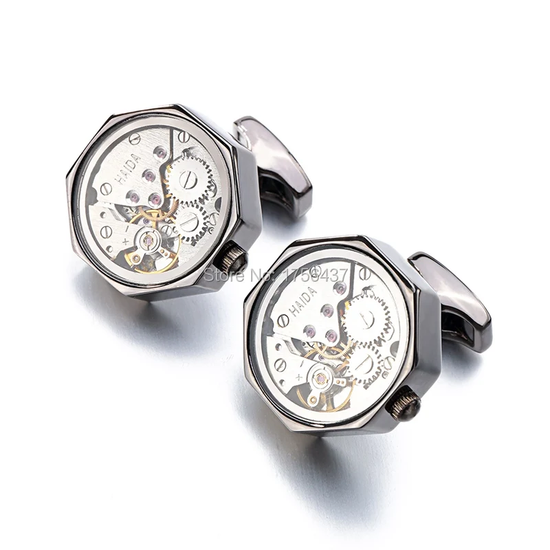Запонки для часов нержавеющая сталь стимпанк механизм часов|cuff links for men|cuff linkswatch