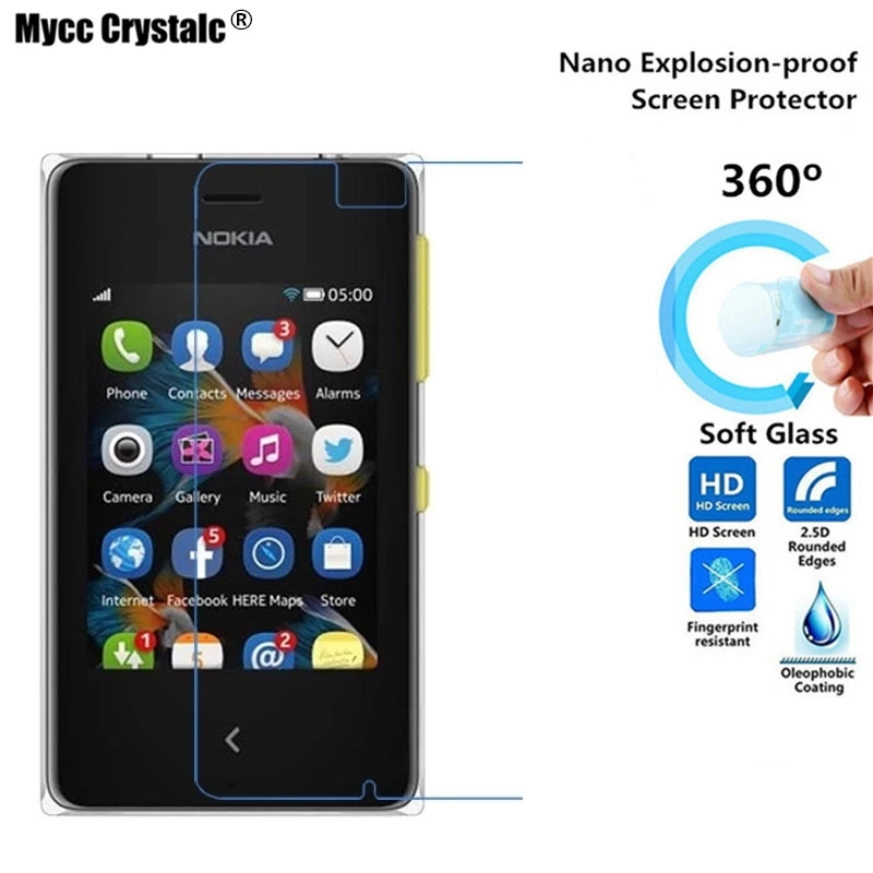 Mycc crystalc Nano Explosion-proof Screen Protector (Soft Glass) Protective Film For Nokia Asha 500 n500 | Мобильные телефоны и