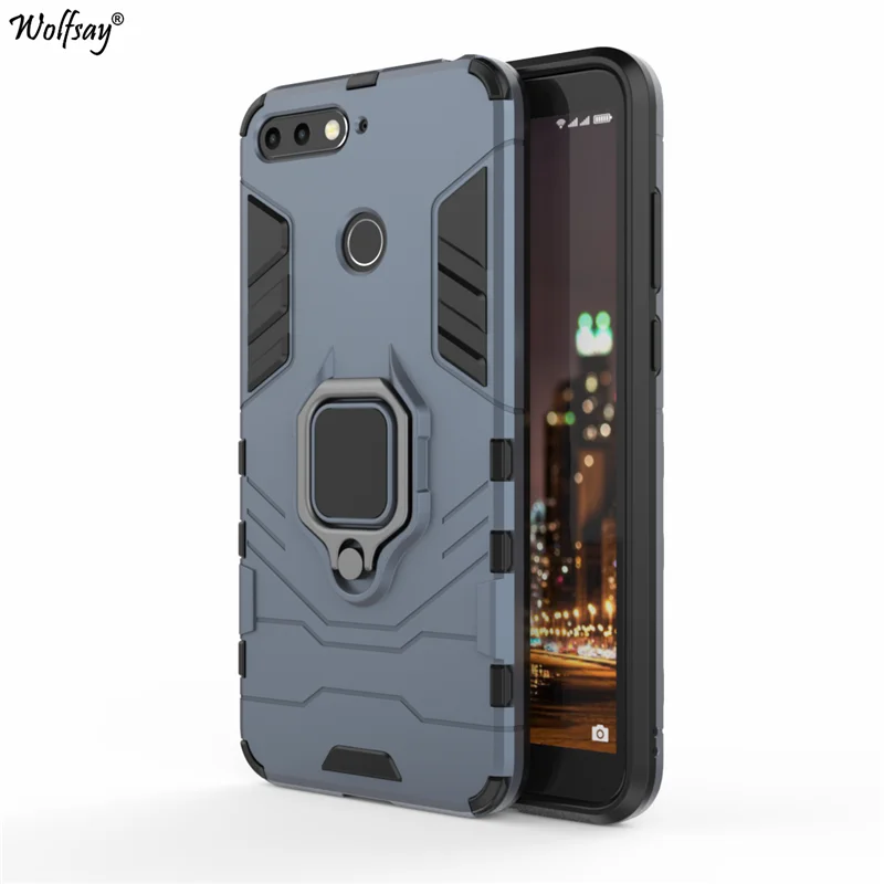 Чехол Wolfsay для Huawei Y6 2018 чехол Prime автомобильный держатель армированные Чехлы