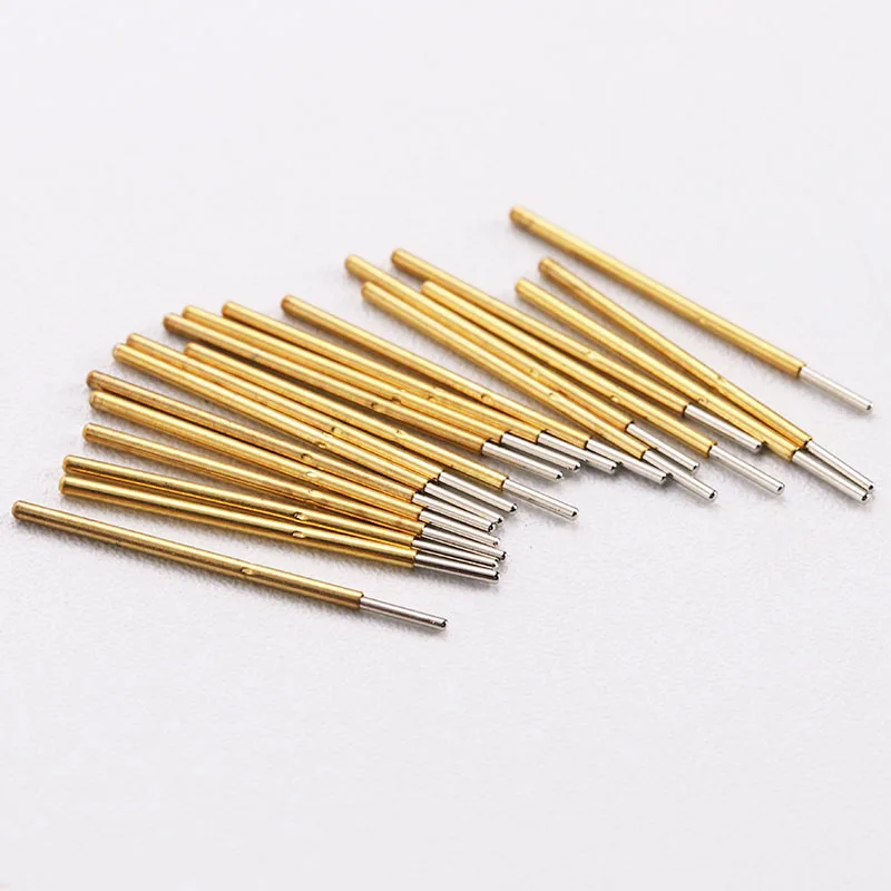 P50-J Test Needle (Cylindrical Head) 100 Pcs/ Package Probe Thimble Length 16.35mm Metal Spring Needle Test of Circuit Boards