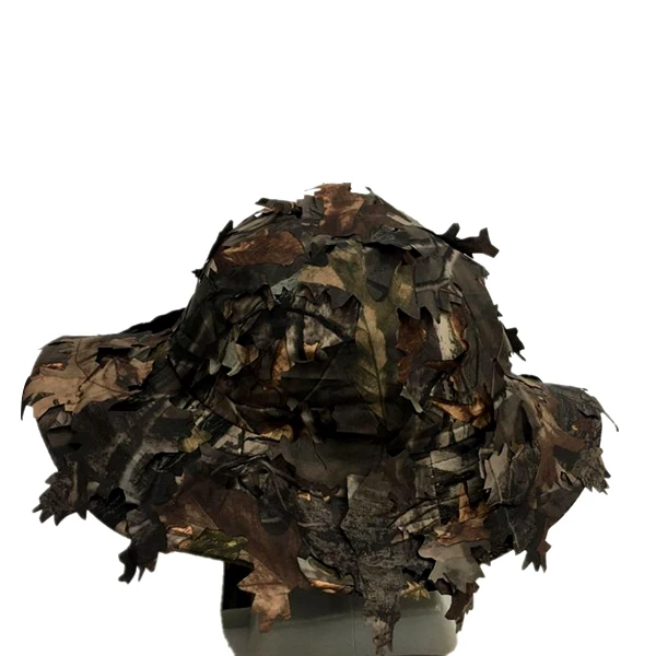 Уличная армейская Болельщица поле CS камуфляжная шляпа листья бионическая камуфляжная шляпа Пенни Кепка охотничья круглая Кепка - Цвет: brown camouflage
