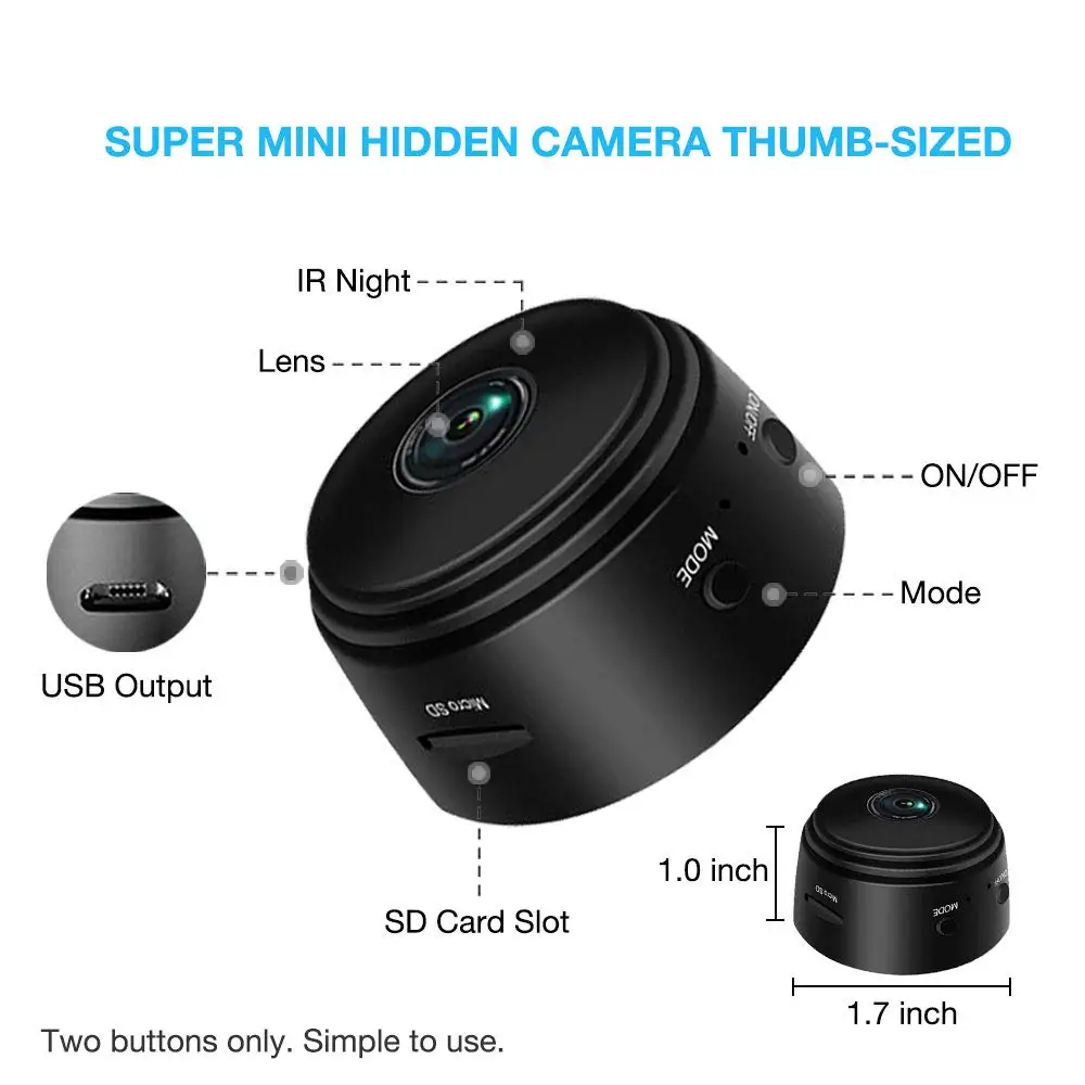 Meichun мини камера Wi Fi 2MP 1080 P сенсор портативный безопасности видеокамера Малый Cam ночное видение камера видеонаблюдения Поддержка Скрытая TFCard