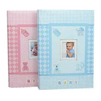 

6" Baby Memory Book Photo Album Creative Modern Photo Album Keepsake Journal For Baby Pink And Bule