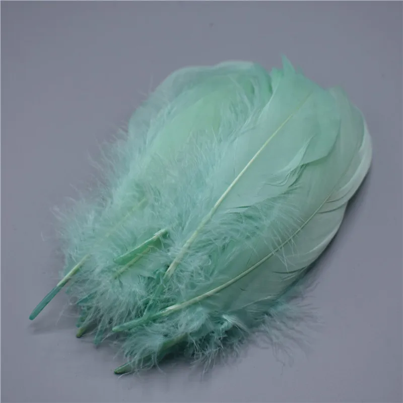 Цветные 100 шт, качественные натуральные гусиные перья 5-7 дюймов/13-18 см, самодельные Украшения, перо, 18 цветов - Цвет: Mint Green