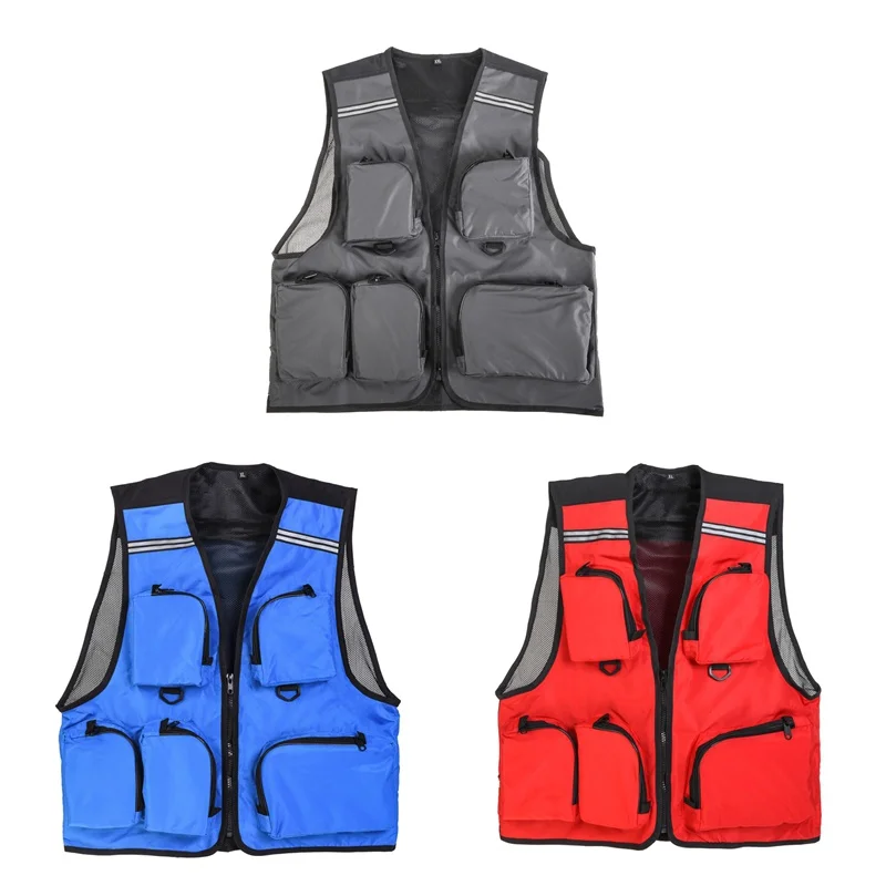 

Outdoor Sport Photography Quick Dry Fly Fishing Vest Mesh Multi-Pocket Vests Breathable Hunt Hike Fisherman Clothes