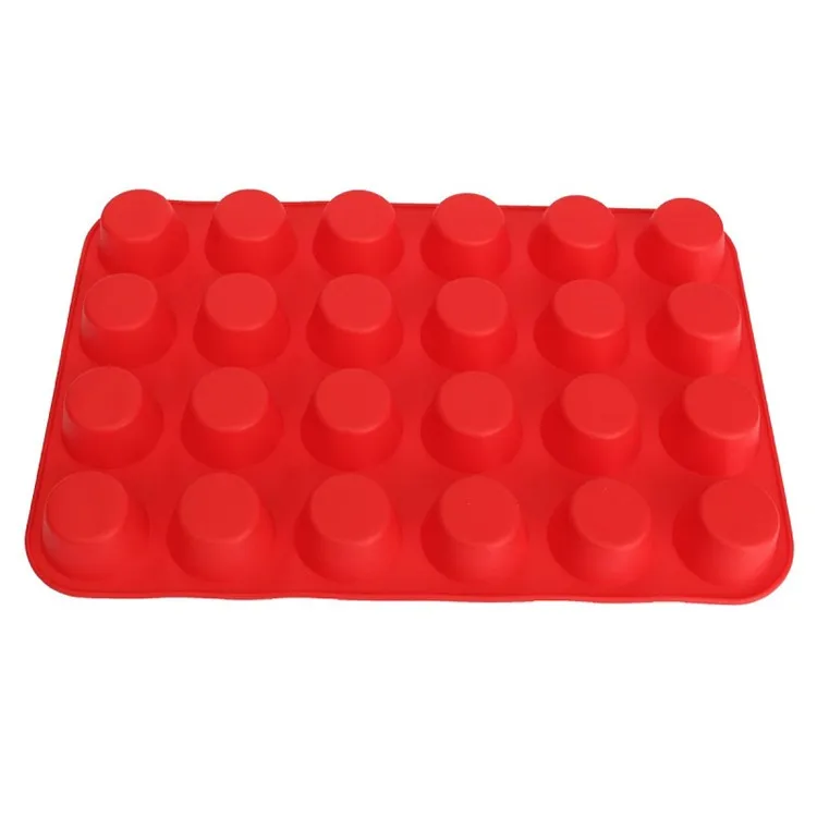 1PC 12/24 Cavity Mini Muffin Silicone Soap Cookies Cupcake Bakeware Tray Mould L 