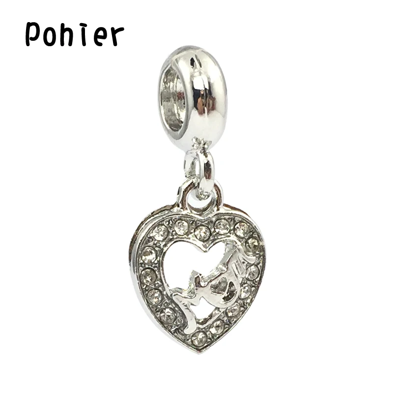 Center of My Heart M Charm Beads Fit Original Pandora Bracelet&ampBangles Fashion DIY Jewelry Gift | Украшения и аксессуары