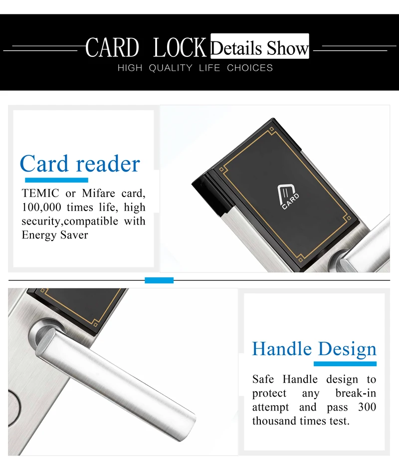 Hotel Electronic Smart Keyless RFID Card Door Lock Digital Access Control Key Card Hotel Lock Door