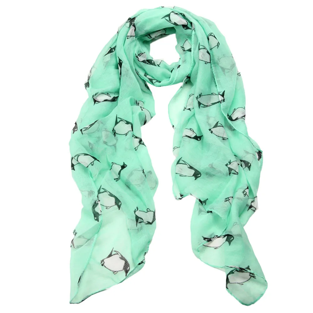 

Scarf Women 2019 Lady Elegant Penguin Shawl Print Voile Rectangle Scarf Scarves pañuelos de mujer para el cuello@py