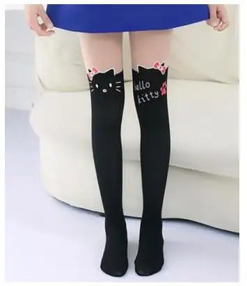 Girl Tights 12 Танцевальные чулки для девочек; детский чулок с рисунком кота; сезон весна-лето; детские колготки для девочек; Колготки с рисунком кота - Цвет: Girl Tights 12