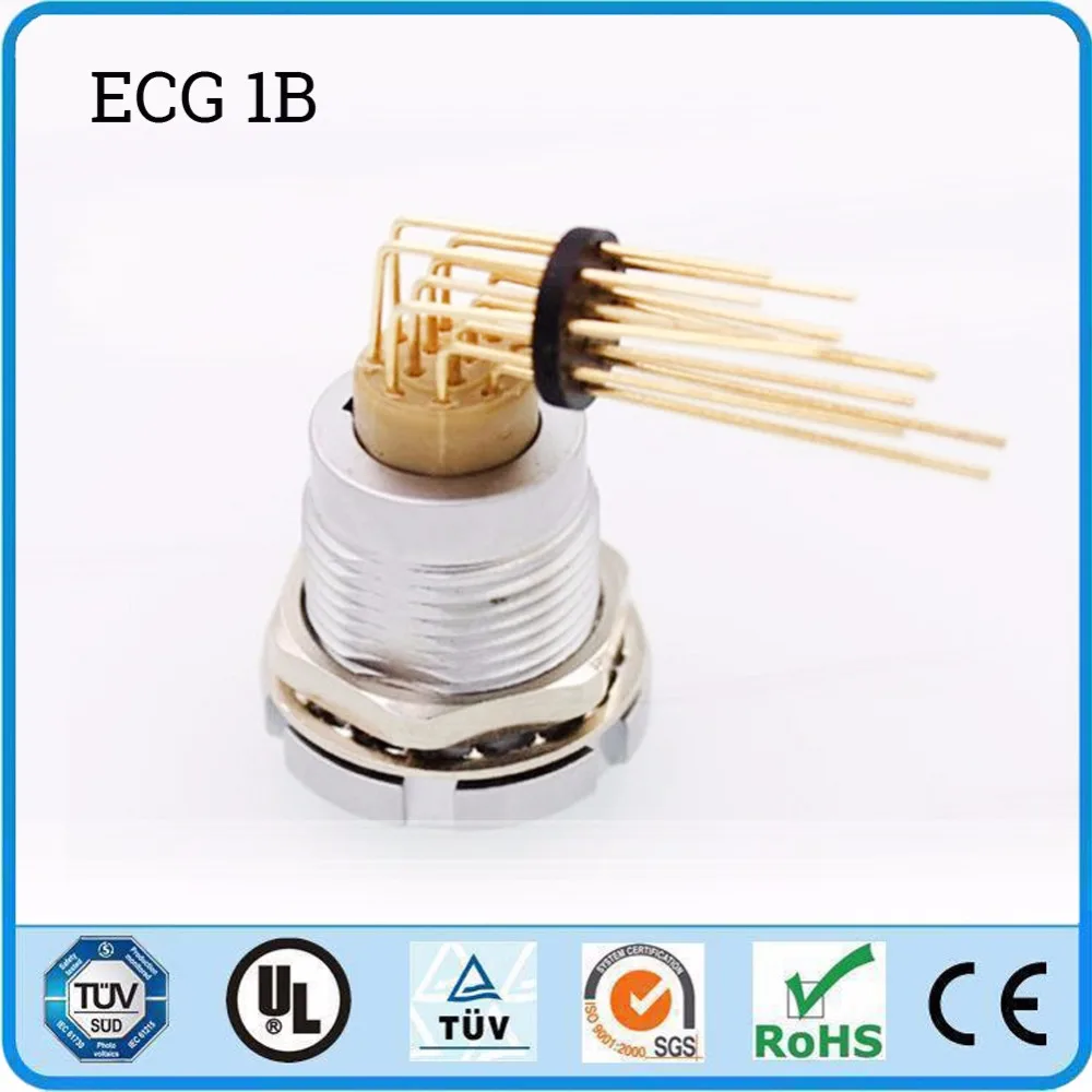 

LEMO Connector ECG 1B 2 3 4 5 6 7 8 10 14 16 Pin Elbow Contact for PCB Printed Circuit Board