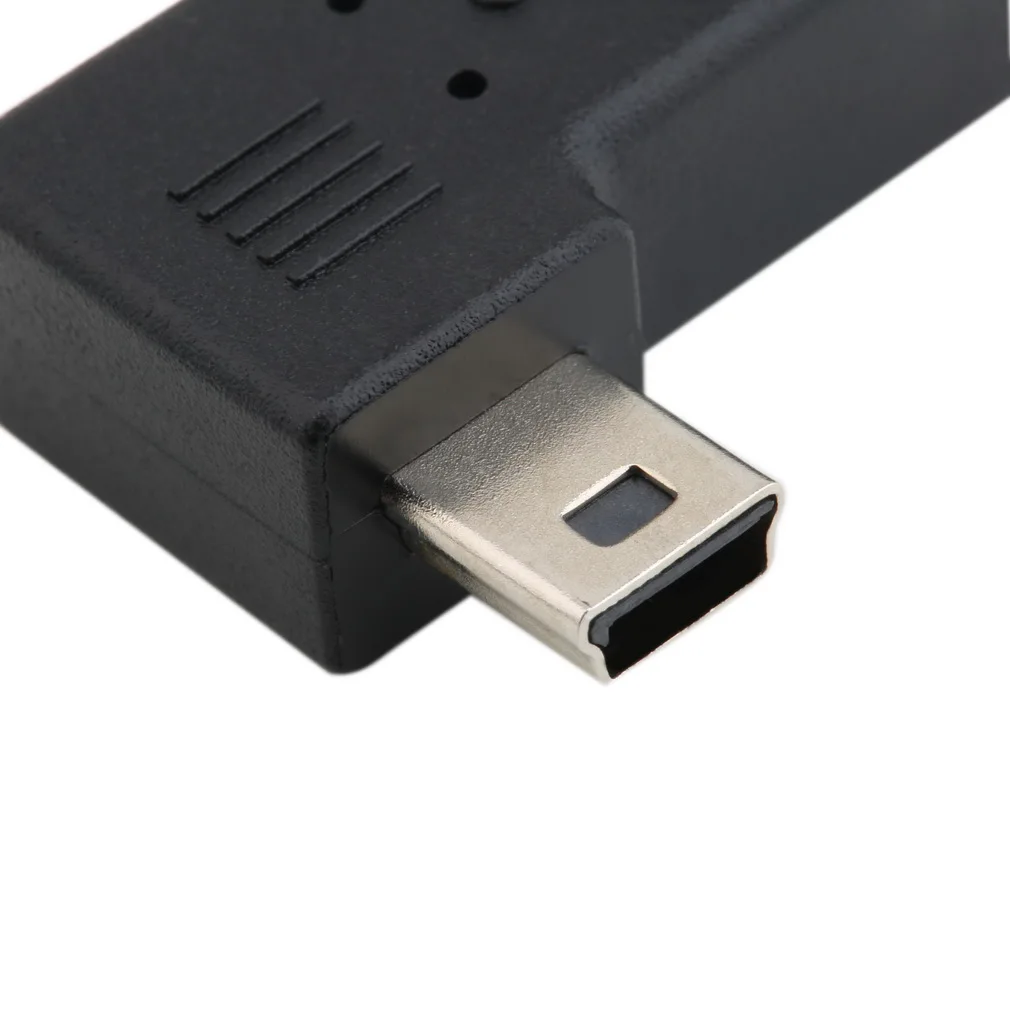 Black Light Weight Mini 5 Pin Male to Micro USB 5 Pin Female 90 Degrees Left 4