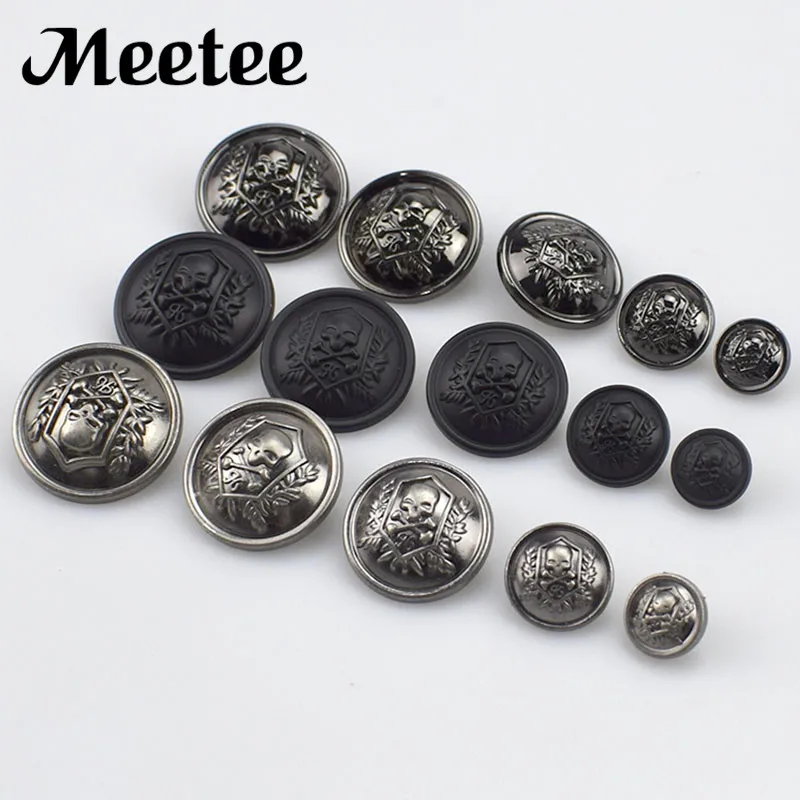 20Pcs Skull Shank Botones Antisilver Black Men Coat Suit ...