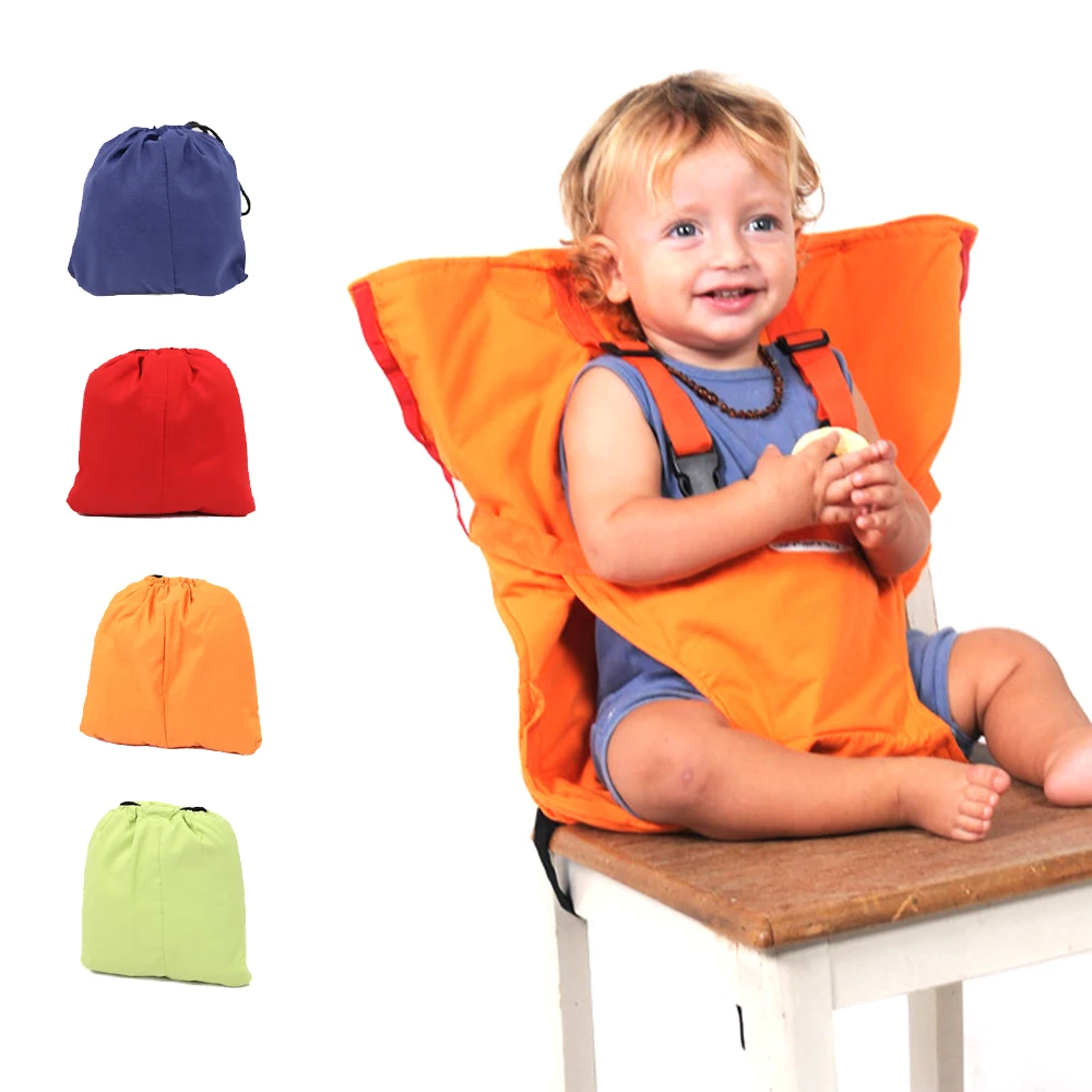 Складное детское обеденное кресло для путешествий, переносное детское сиденье для кормления, ремень безопасности, моющиеся детские кресла, высокий стул, ремни, 4 цвета