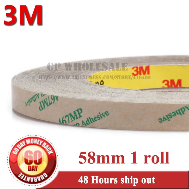 1x 58mm*55M*0.06mm (Thickness) 467 MP Double Sided Clear Sticky Tape
