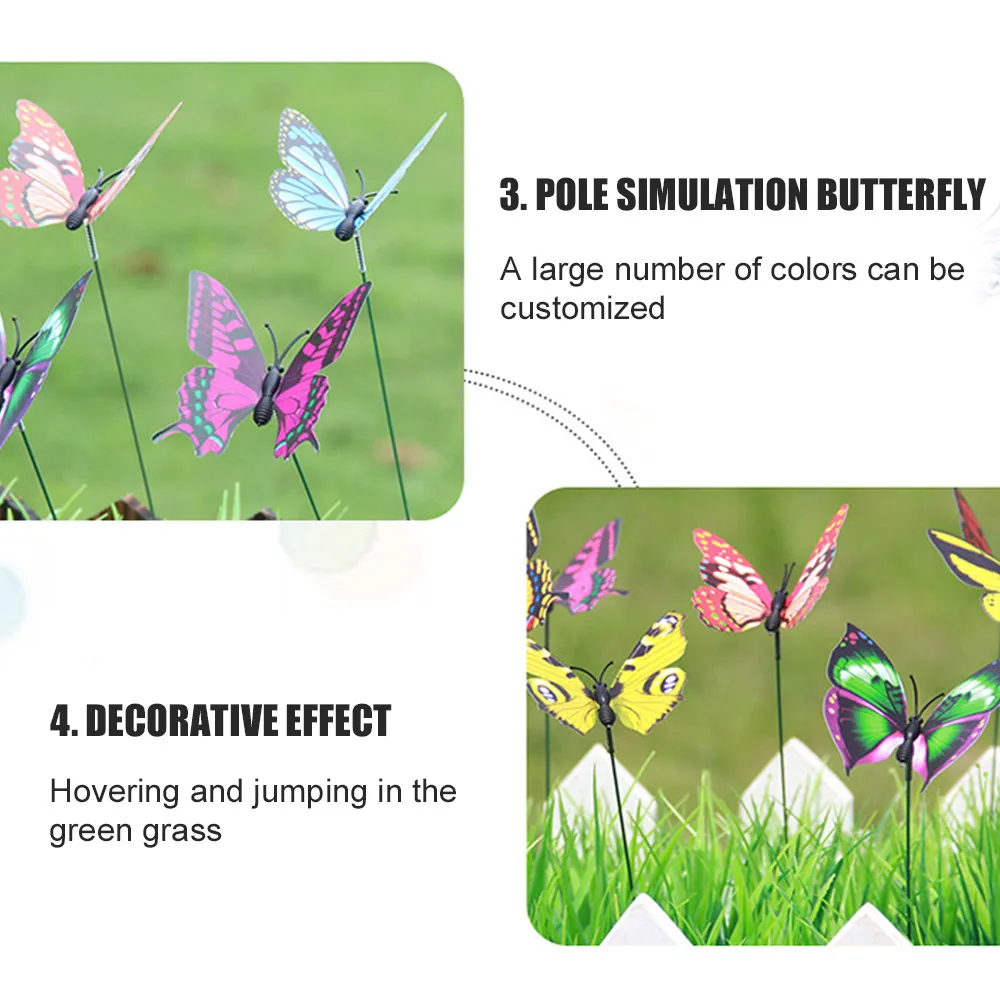 Украшение лужайки бабочка садовый декор садовое украшение газон ремесло 3D красивые на палочках реалистичные
