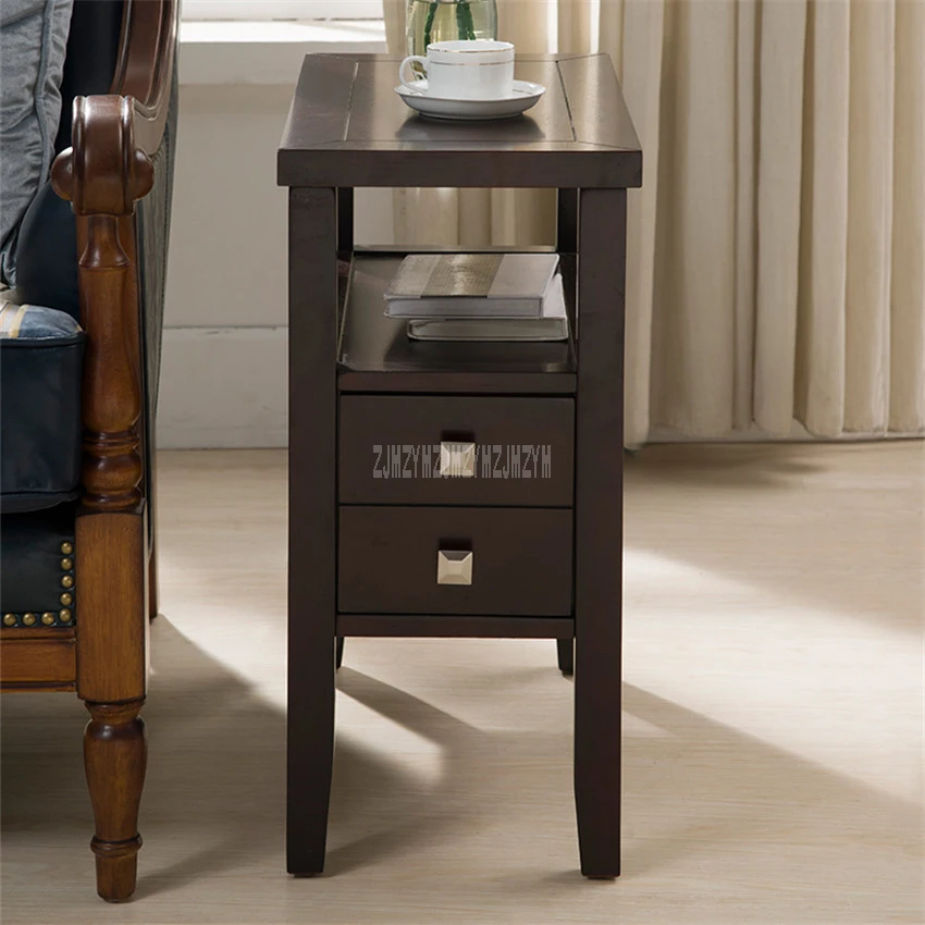 TS-380 أريكة بسيطة طاولة جانبية 2-درج طاولة شاي طاولة القهوة لغرفة المعيشة غرفة نوم نهاية خزانة جانبية السرير طاولة جانبية