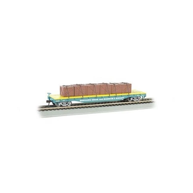 Bachmann BAC16606 HO Flat Car with Crate Blue