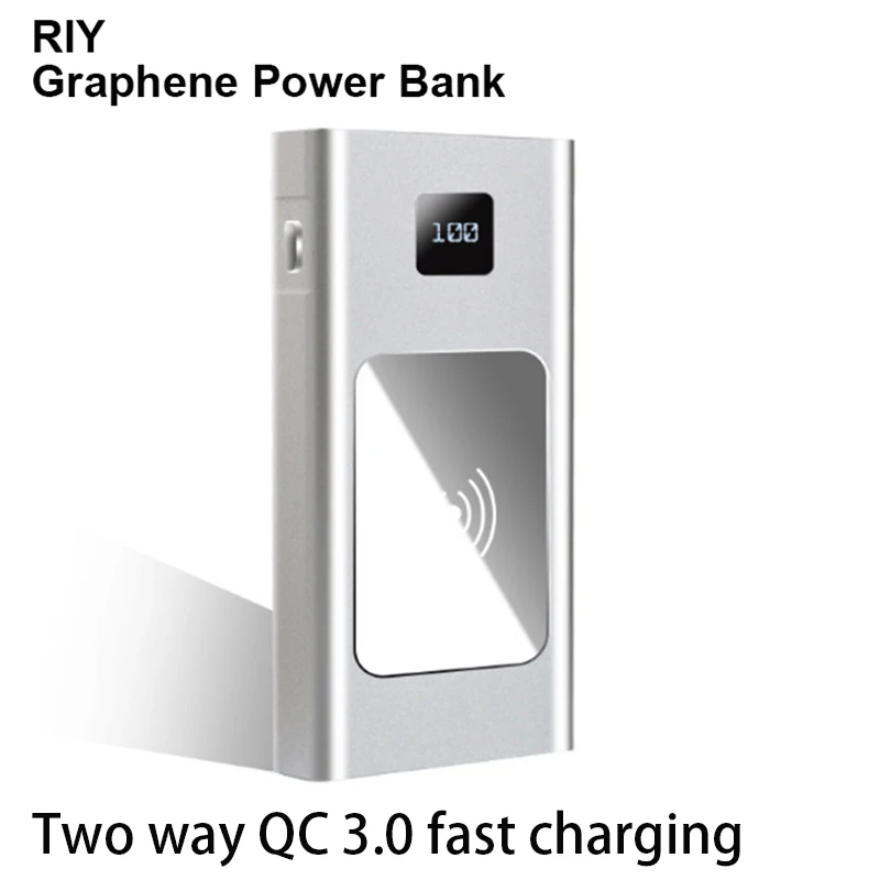 RIY Graphene 20000MAH power Bank беспроводной с двухсторонней быстрой зарядкой 3 0 qc US 60W адаптер