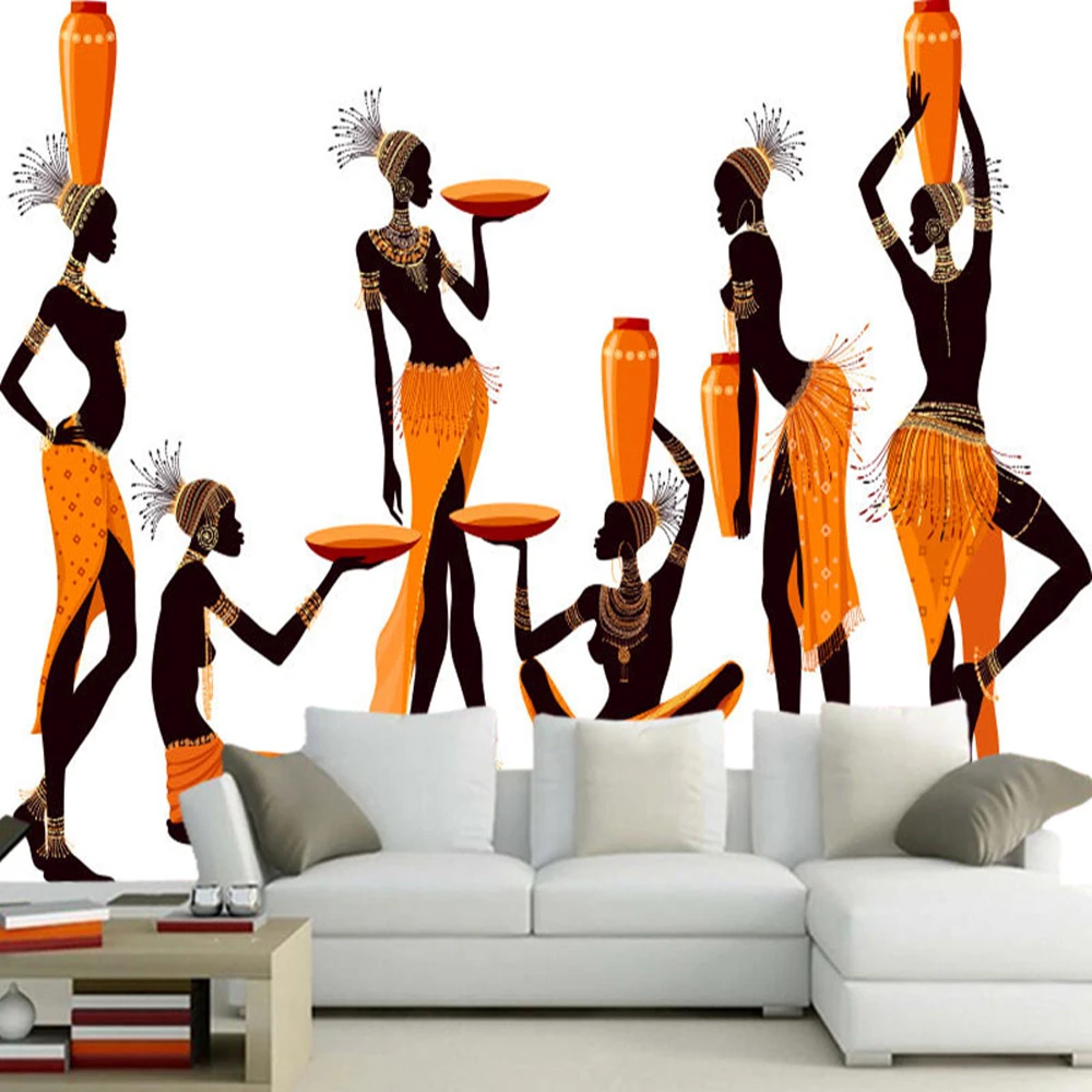 

African female illustration 3d wallpaper papel de parede,living room tv wall bedroom wall papers home decor restaurant bar mural