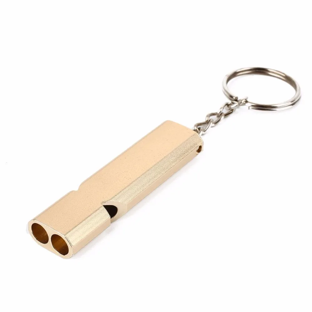 1 Pcs Aluminum Emergency Survival Whistle Keychain Double Channel High