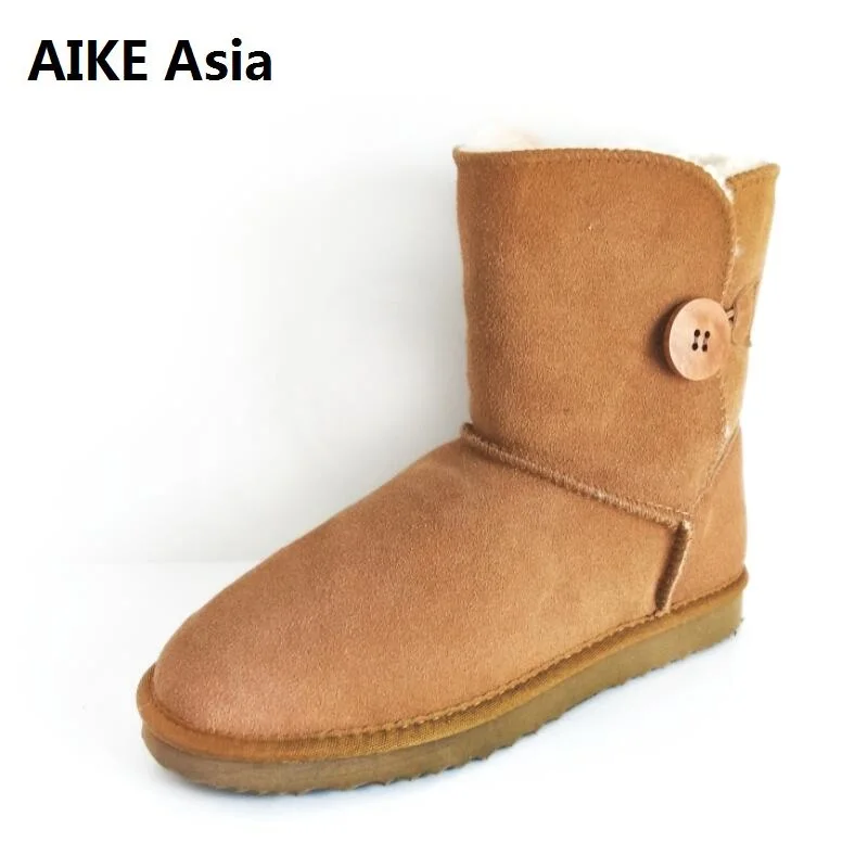 5803 Lady boots Ankle Winter Brand Button Snow Boots Classic Ug Women Warm Genuine Leather High Quality Australian Shoes Bota Women's Shoes