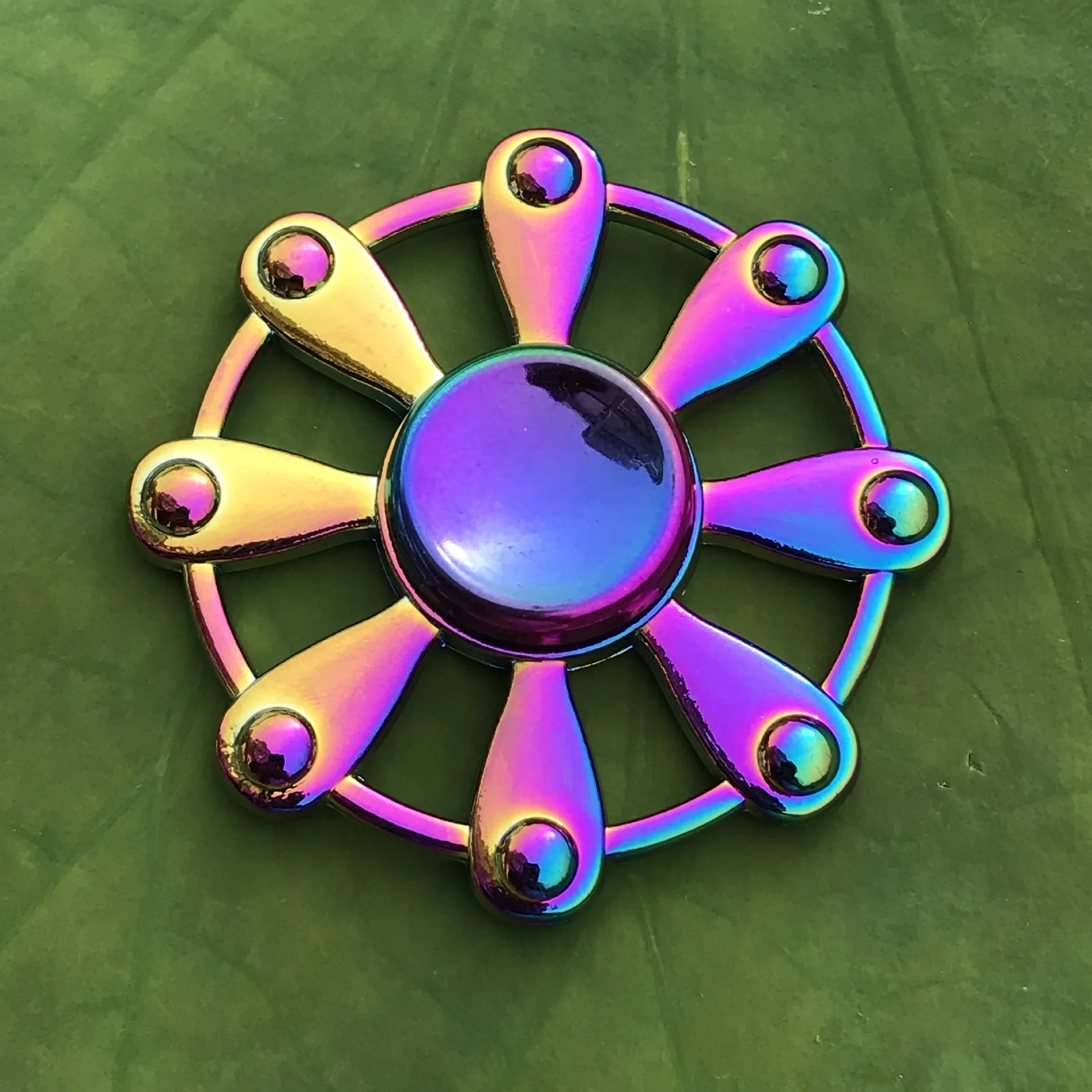 Multicolour Metal Alloy Fidget Spinner Rainbow Tri Fidget Wheels Gryo Hand Spinner R188 Electroplate Hybrid Bearing Children Toy - Цвет: 65