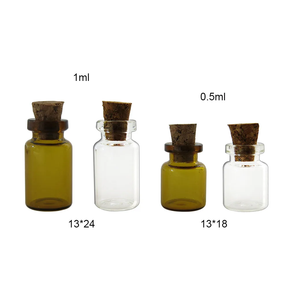 50 x 0.6ml Empty Mini Small Glass sample bottle With Eye Hook 0.6cc