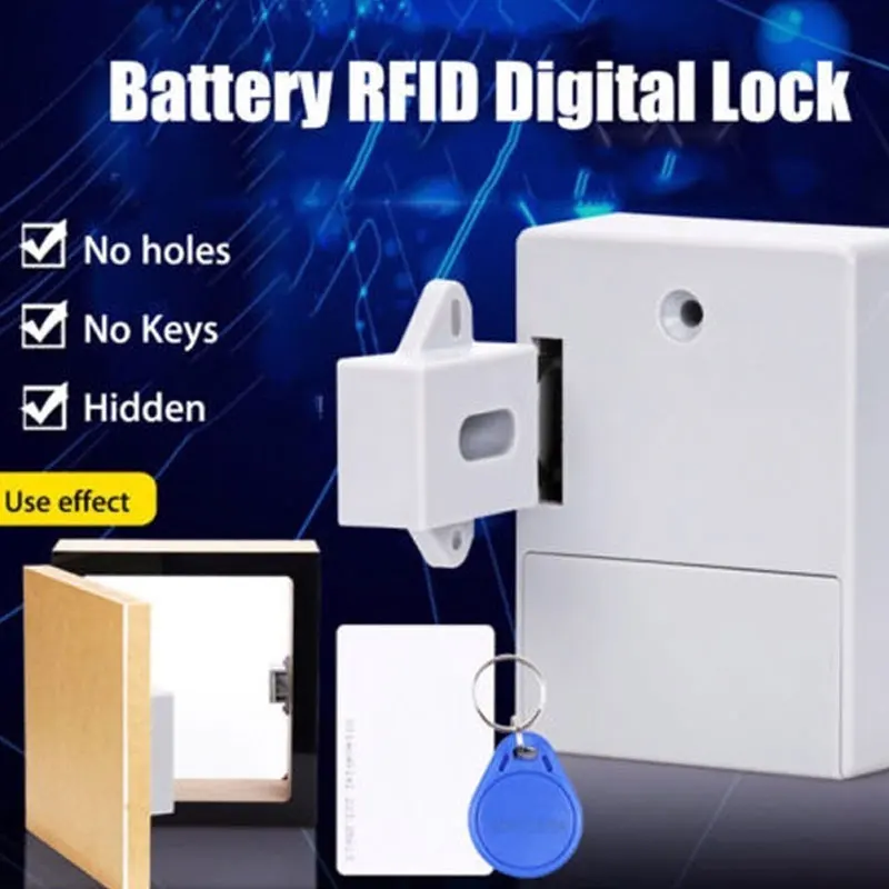 

Without Perforate Hole RFID Cabinet Lock Universal DIY Digital Lock RFID Digital Lock Home Security RFID Drawer Lock