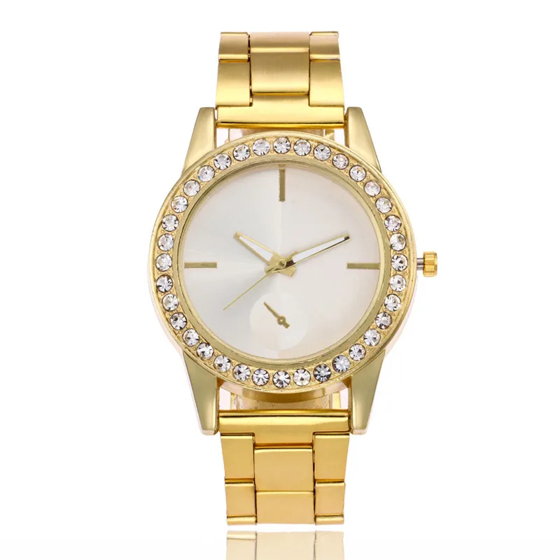 

Women's Watches 2017 Golden Fashion Casual Quartz Wristwatches Luxury Crystal Ladies Bracelet Watch Clock relogio feminino Gift