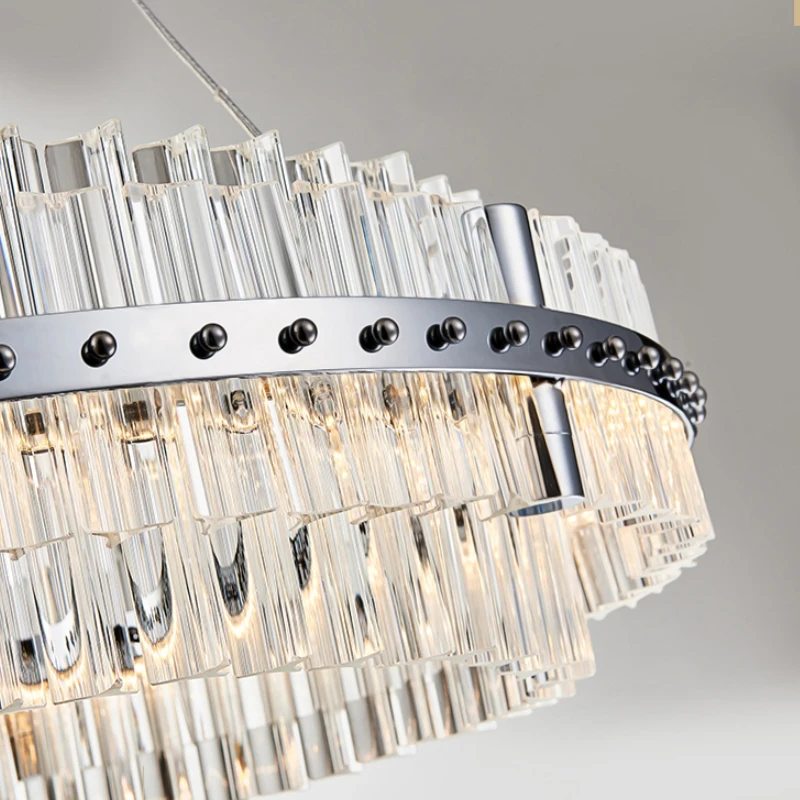 Современная хрустальная люстра в гостиной кольцевые светодиодные люстры