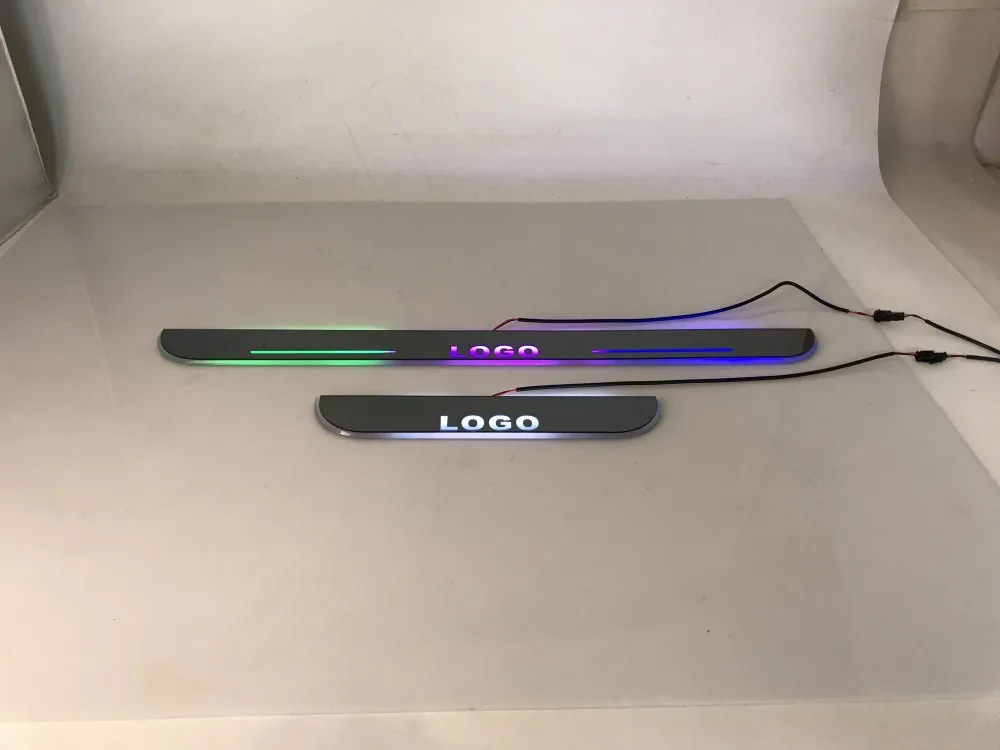 

WOOBEST led moving door scuff dynamic welcome light sill with colors changing flat plate lining strips for Chevrolet Malibu