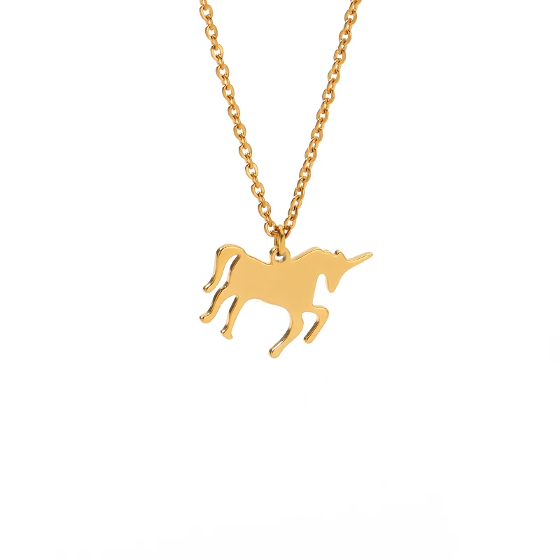 

Personalized Horse Necklace Stainless Steel Gold Chain Necklaces Pendents For Women's Bijoux Jewelry Accessories Drop Shipping