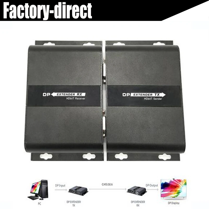 

NEW LKV383DP HDbitT DP Displayport extender repeaterby cat6/7 Over Network cable up to 120M with RS232 control(receiver only)