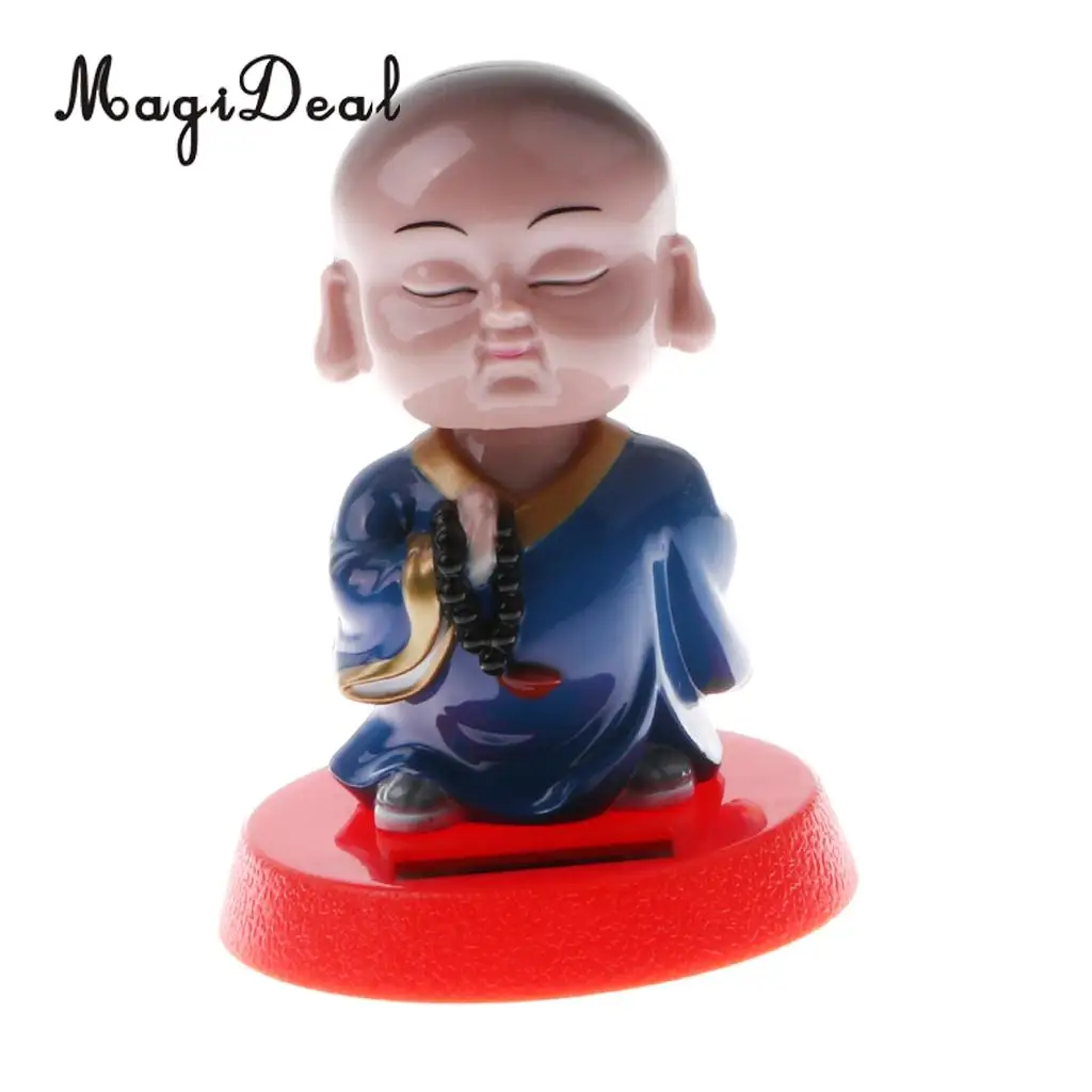 MagiDeal Top Quaity Solar Powered Bobbling Toy Shaking Head Monk for Home Office Desk Car Ornament Birthday Present 3Kinds