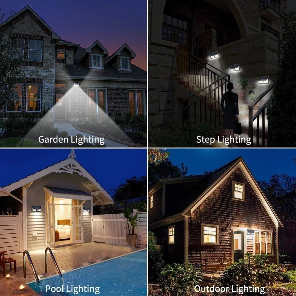 Solar ao ar Lâmpada de Parede Sensor de Movimento de Segurança Brilhante à Prova Levou Lampião Livre Iluminação Noturna Super d' Água Ip65 Quintal Luz 24 9 Iluminação Noturna Lâmpada de Parede Sensor De